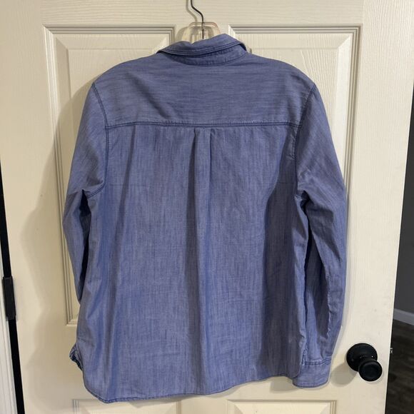 Old Navy Womens Large Long Sleeve Denim Button Up Shirt Top Classic Shirt - Picture 7 of 7